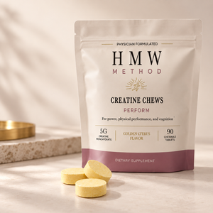 HMW Method Perform Golden Citrus creatine chews, 5g per three-chew serving